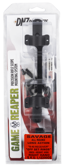 DNZ Products Game Reaper scope mount for long action savage 8-40 round receiver rifles features a 30mm diameter and high offset height